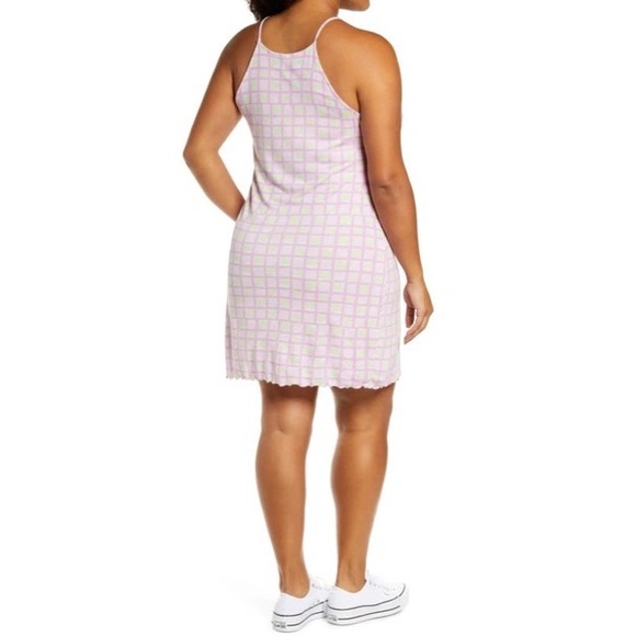 BP. Print Knit Purple Tulip Tic Tac Check Minidress, Size XS, NWT - Picture 3 of 10